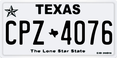 TX license plate CPZ4076
