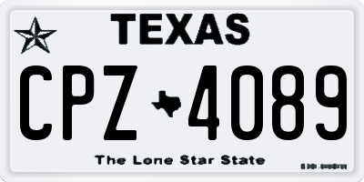 TX license plate CPZ4089