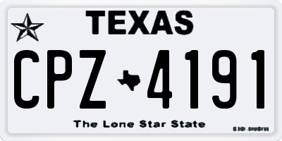 TX license plate CPZ4191