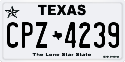 TX license plate CPZ4239