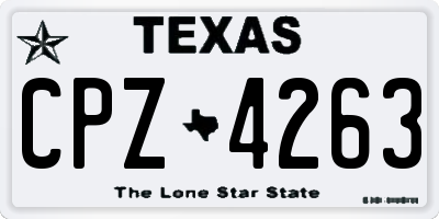 TX license plate CPZ4263