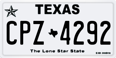 TX license plate CPZ4292