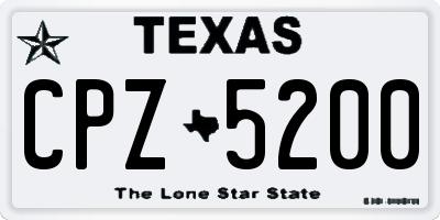 TX license plate CPZ5200
