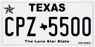 TX license plate CPZ5500