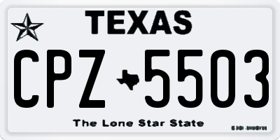 TX license plate CPZ5503