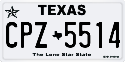 TX license plate CPZ5514