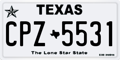 TX license plate CPZ5531