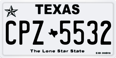 TX license plate CPZ5532