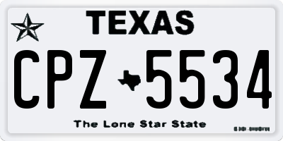 TX license plate CPZ5534