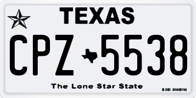 TX license plate CPZ5538