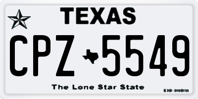 TX license plate CPZ5549