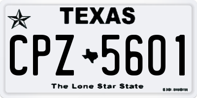 TX license plate CPZ5601