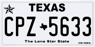 TX license plate CPZ5633