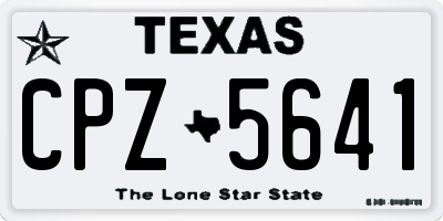 TX license plate CPZ5641