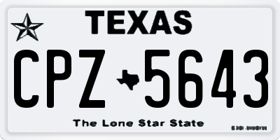 TX license plate CPZ5643