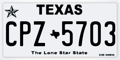 TX license plate CPZ5703