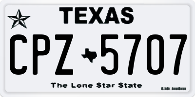 TX license plate CPZ5707
