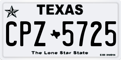 TX license plate CPZ5725