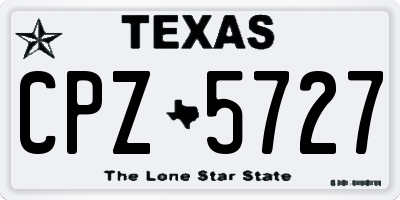 TX license plate CPZ5727