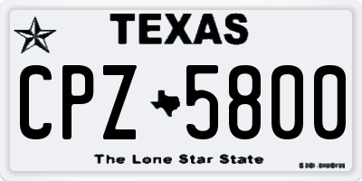 TX license plate CPZ5800