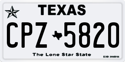 TX license plate CPZ5820