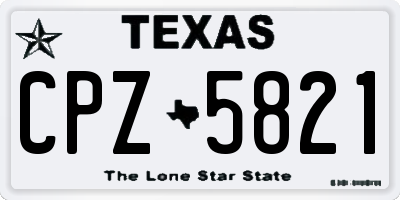 TX license plate CPZ5821
