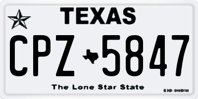 TX license plate CPZ5847