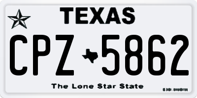 TX license plate CPZ5862