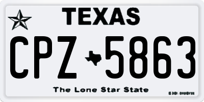 TX license plate CPZ5863