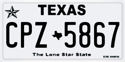 TX license plate CPZ5867