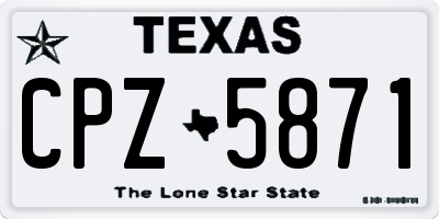 TX license plate CPZ5871