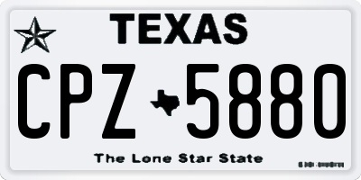 TX license plate CPZ5880