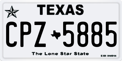 TX license plate CPZ5885