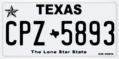 TX license plate CPZ5893