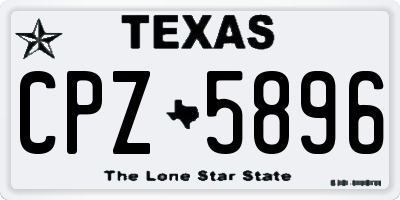 TX license plate CPZ5896
