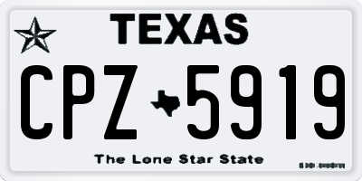 TX license plate CPZ5919