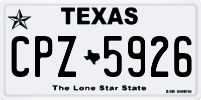 TX license plate CPZ5926