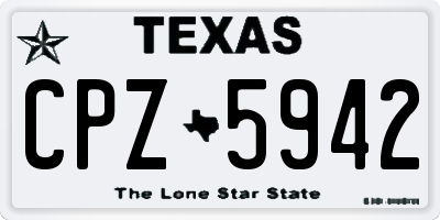 TX license plate CPZ5942