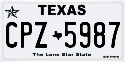 TX license plate CPZ5987