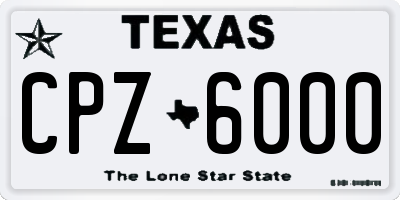 TX license plate CPZ6000