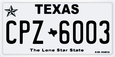 TX license plate CPZ6003