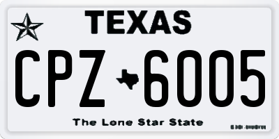 TX license plate CPZ6005
