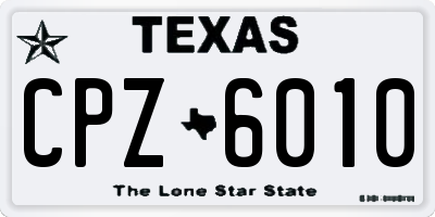 TX license plate CPZ6010