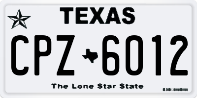 TX license plate CPZ6012