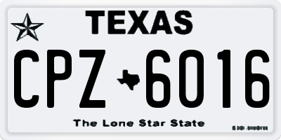 TX license plate CPZ6016