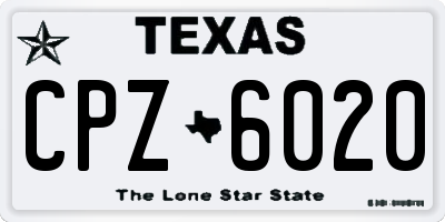 TX license plate CPZ6020