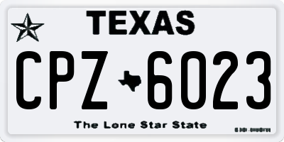 TX license plate CPZ6023