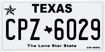 TX license plate CPZ6029