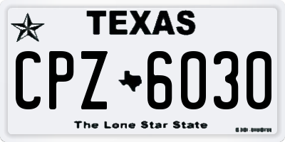 TX license plate CPZ6030