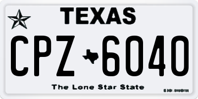 TX license plate CPZ6040